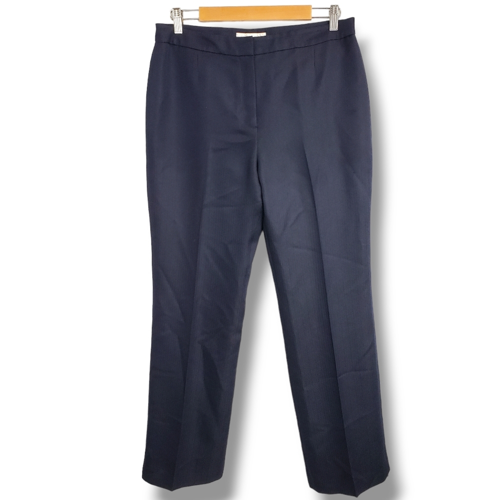 Evan Picone Navy Blue Herringbone Dress Pant Trousers Size 8